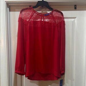 Nwt Apt. 9 Elegant Red Lace Women's Top sz M